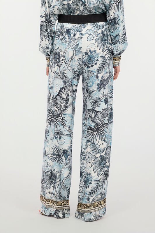 JC Pantalon Palazzo Imprimé Bleu clair UFT092-UF131