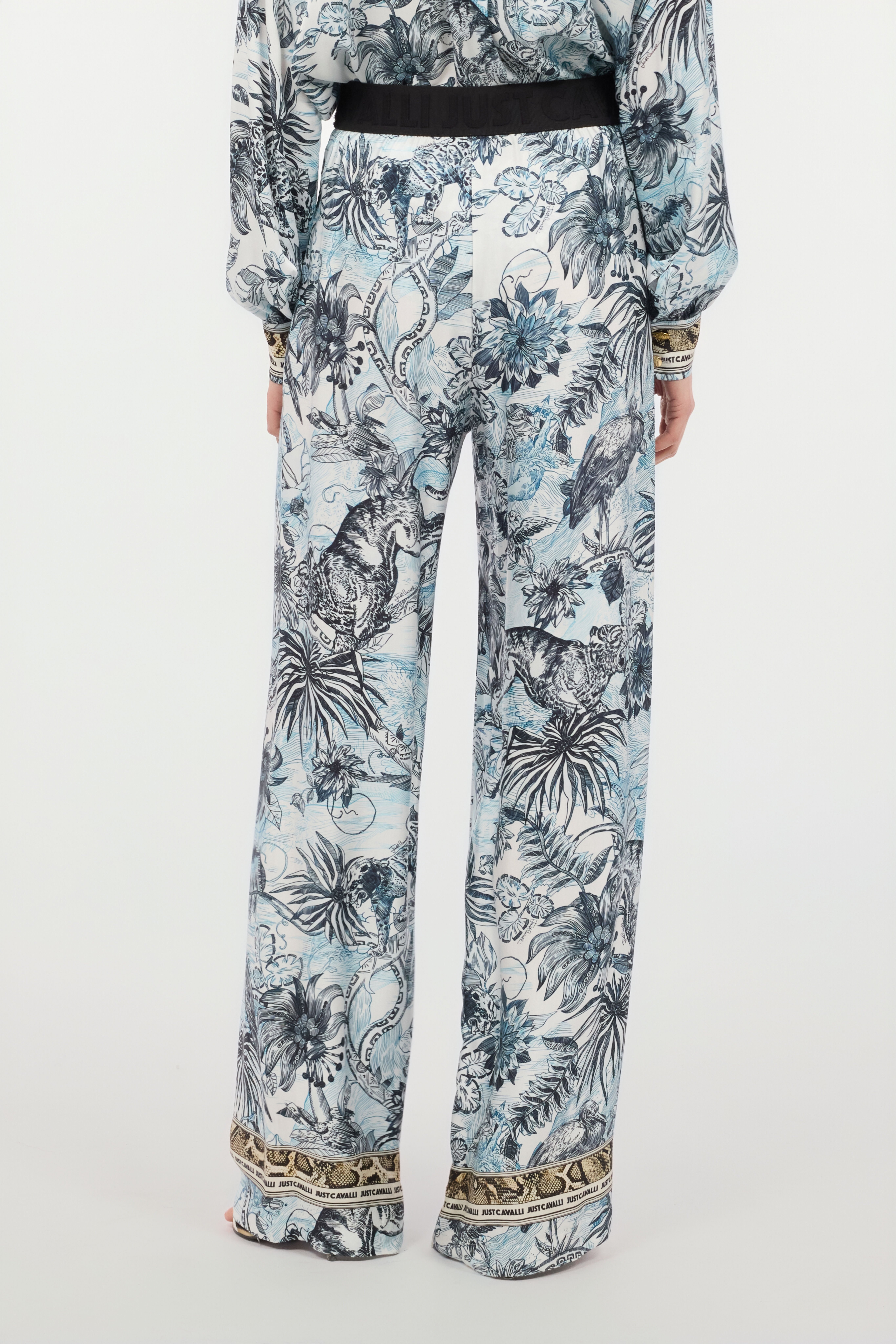 JC Pantalon Palazzo Imprimé Bleu clair UFT092-UF131