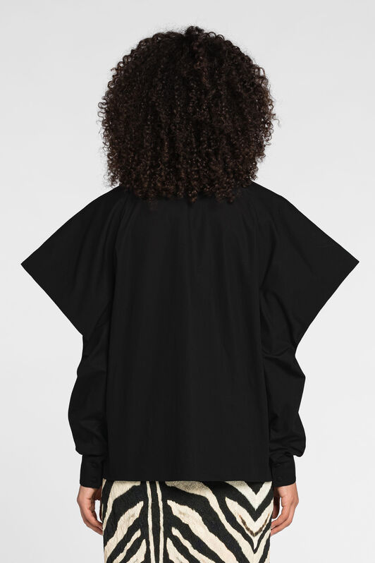 RC Chemise en coton à manches bouffantes BLACK OQT703-CH001