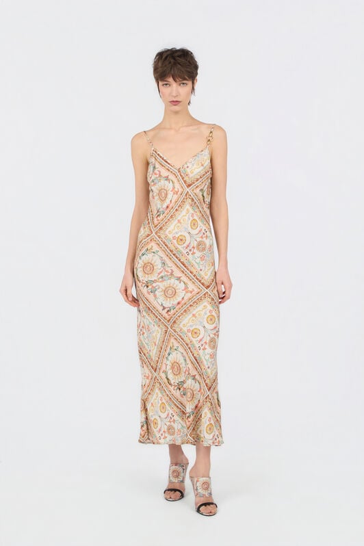 JC Persian Tarot Print Slip Dress SHIFTING SAND WFT310-WF708