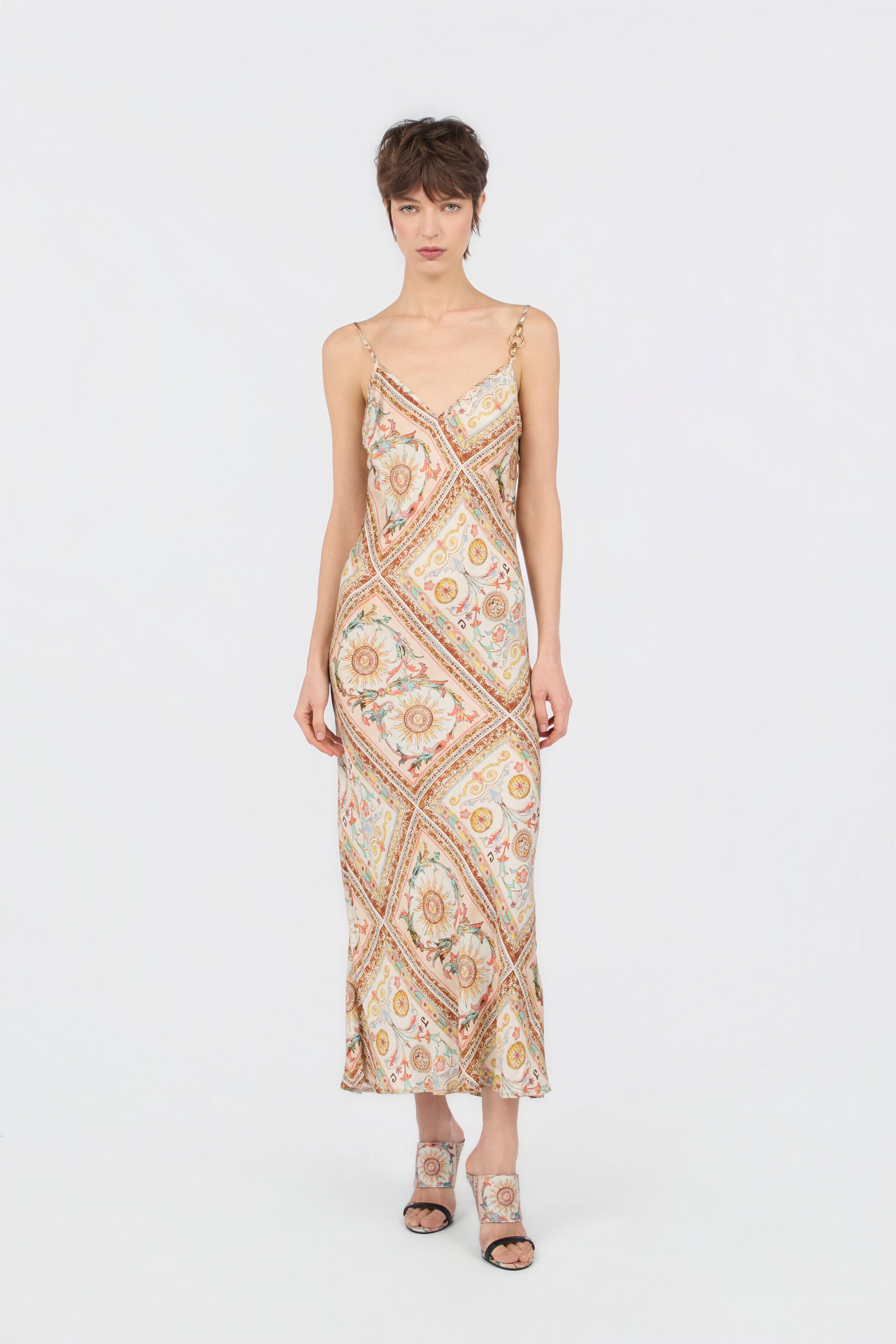 JC Persian Tarot Print Slip Dress SHIFTING SAND WFT310-WF708