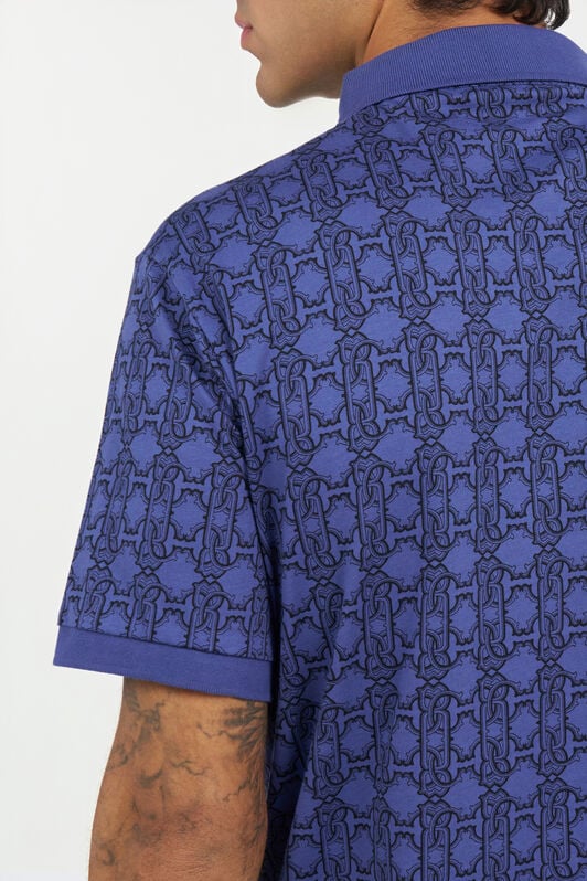 RC Blue Polo Shirt With Monogram Navy QOT64C-JFP66