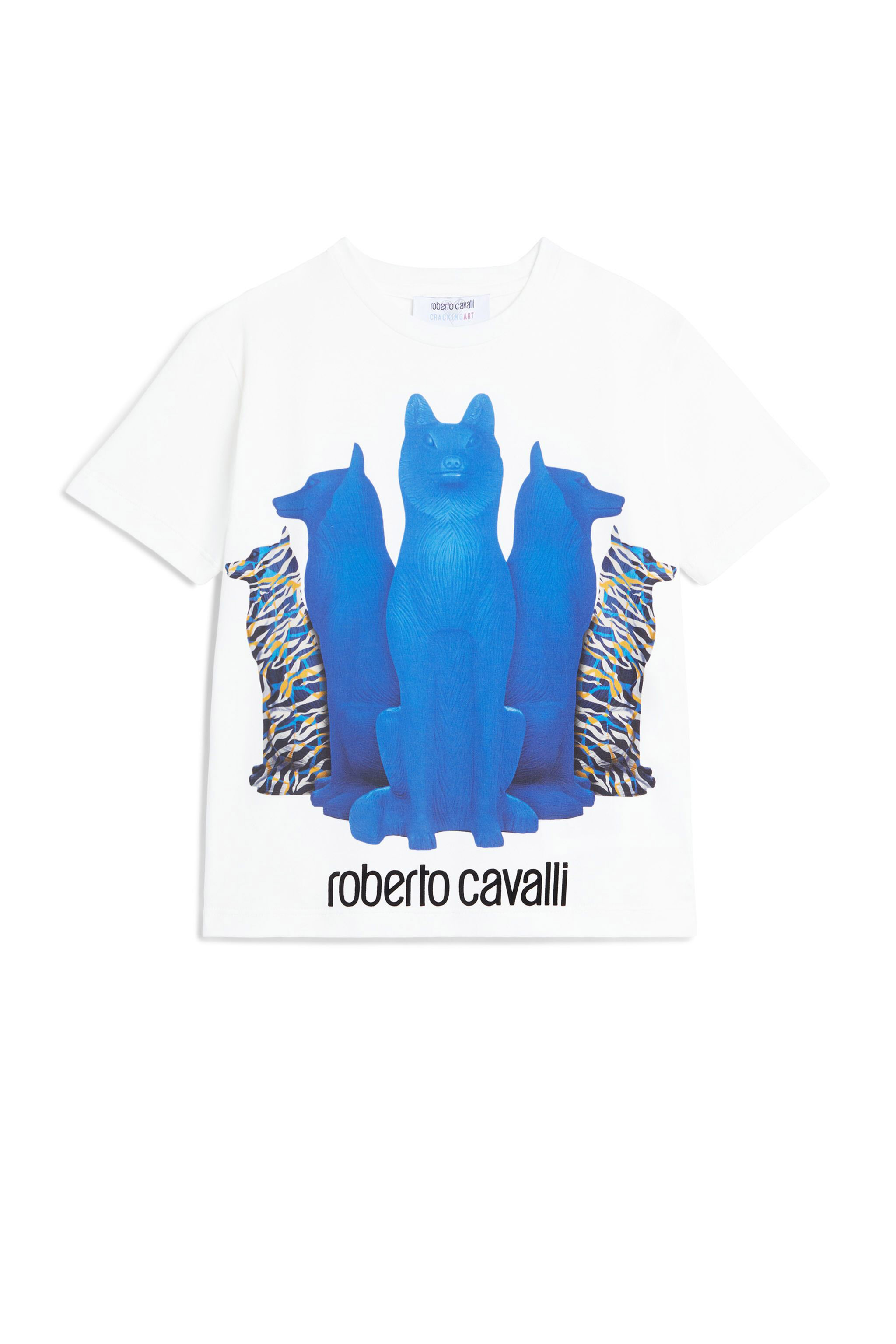 JU T-shirt à logo et imprimé loups MILKY WHITE JJT60G-JV025