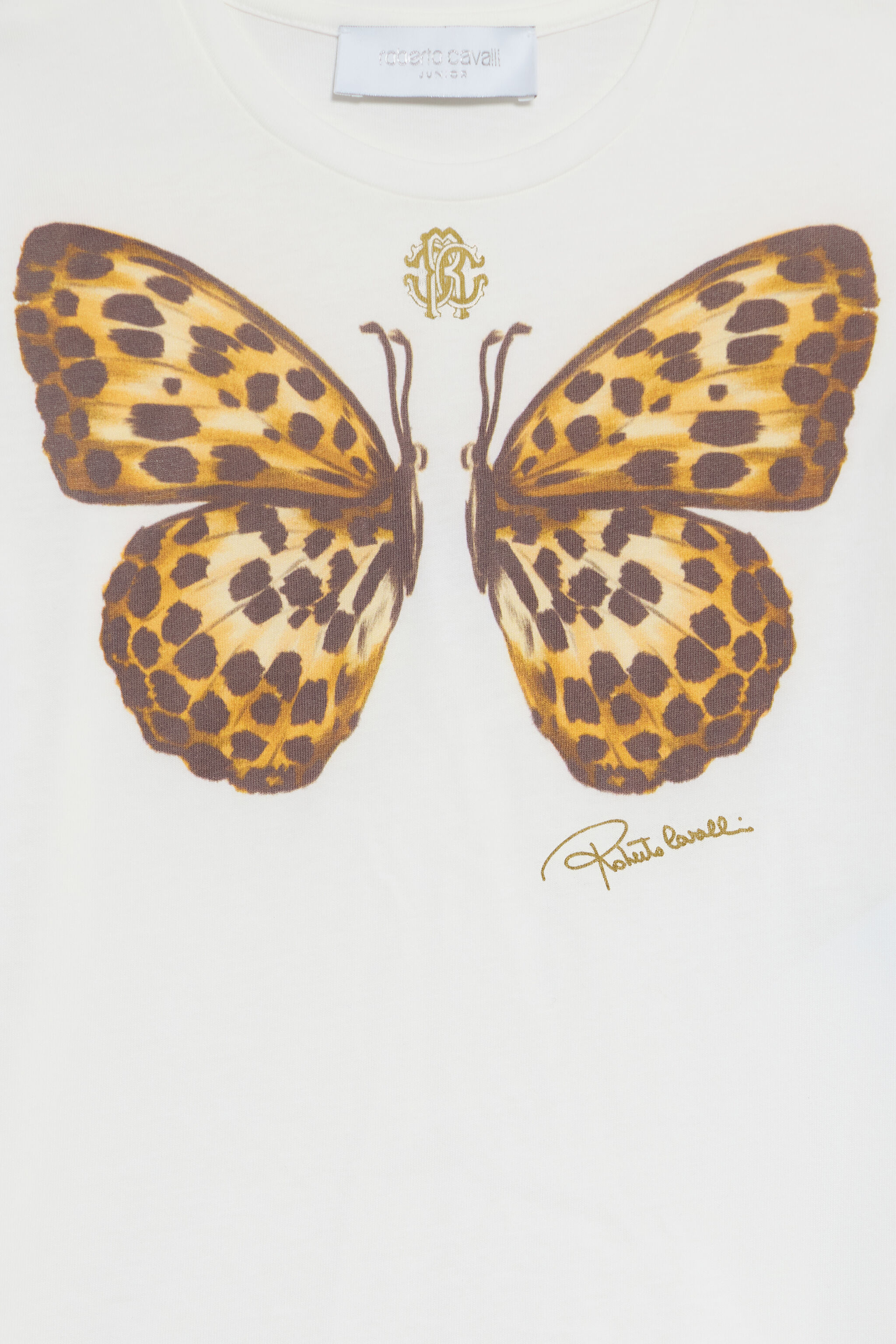 JU Milk White T-Shirt with Butterfly Print MILKY WHITE VJT62E-JD001