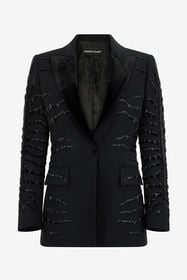 ${brand} Black Jacket with Zebra Sequin Pattern ${colorDescription} ${masterID}
