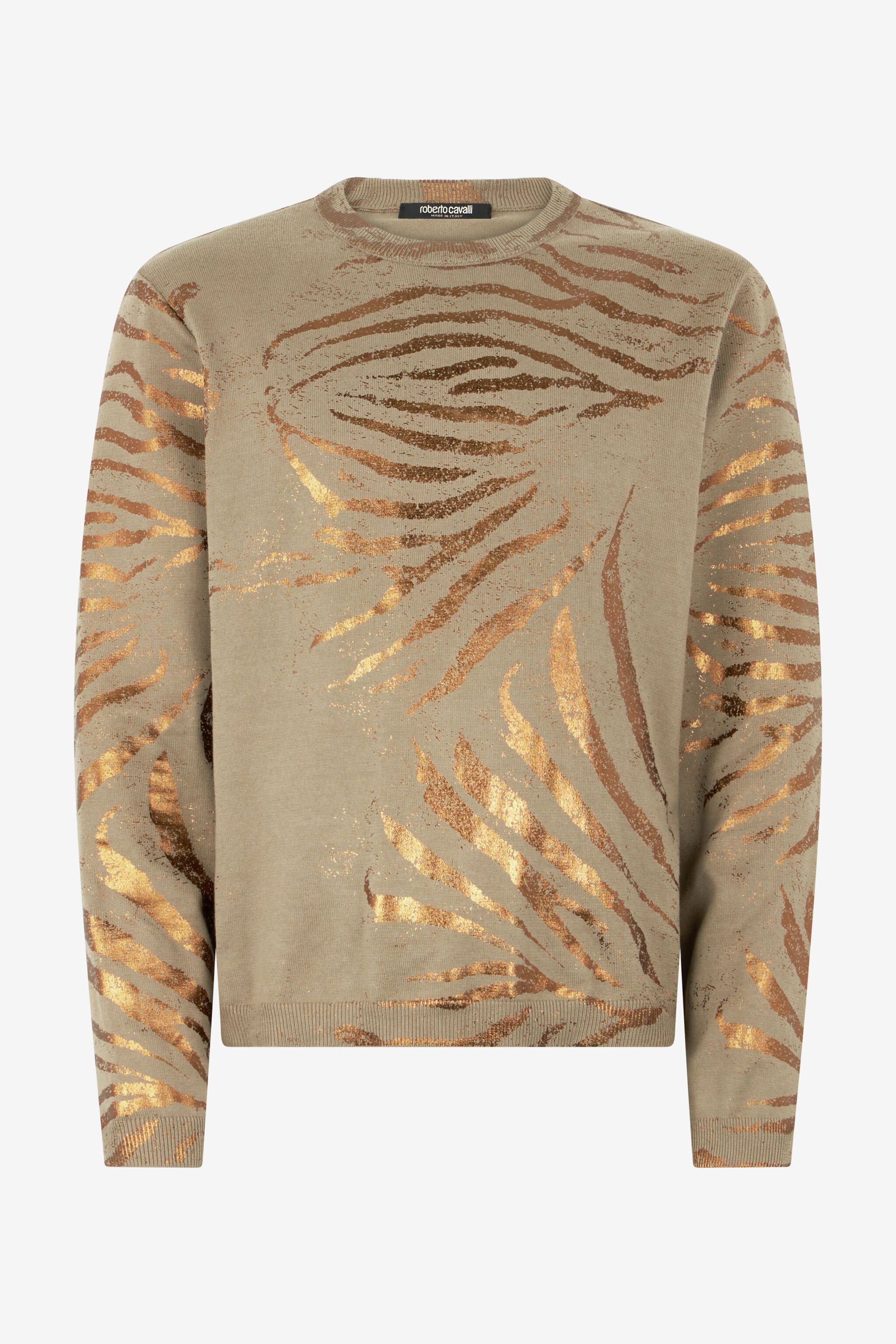RC Maglia Con Motivo Tiger Skin Dorato Marrone chiaro URM609-MGC10