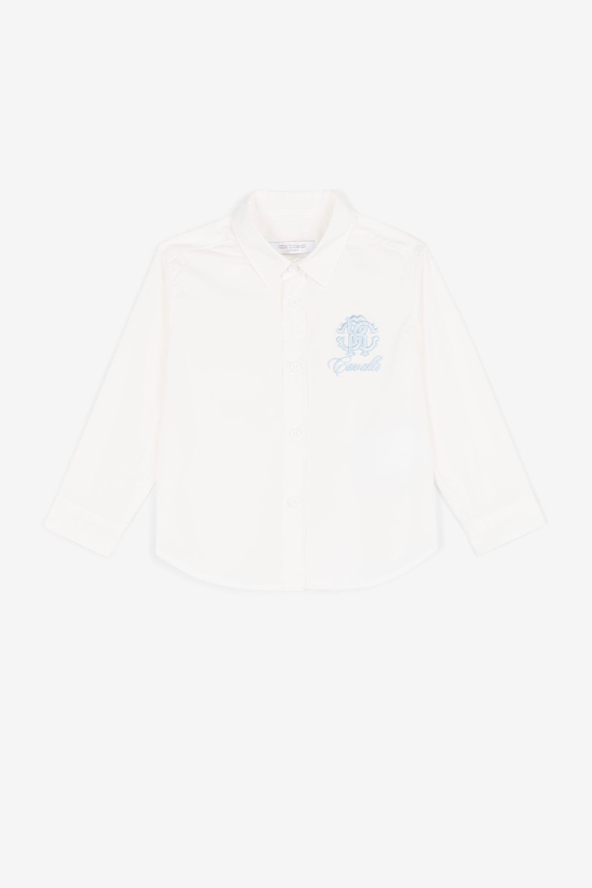 JU Logo-embroidered cotton shirt White QJT711-CH004