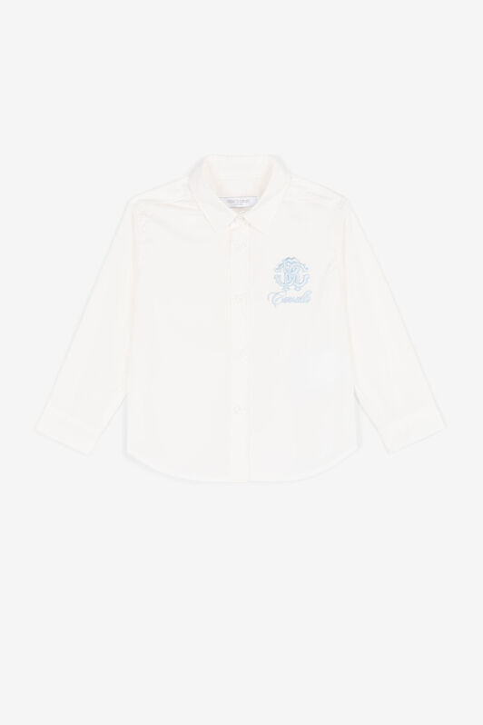 JU Logo-embroidered cotton shirt JU Logo-embroidered cotton shirt White QJT711-CH004