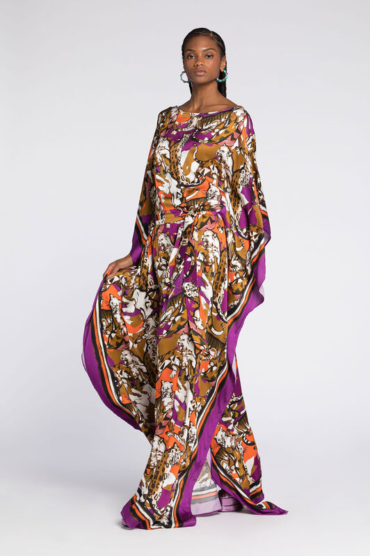 RC Robe-caftan à imprimé félins RC Robe-caftan à imprimé félins Violet RKT180-SZH06