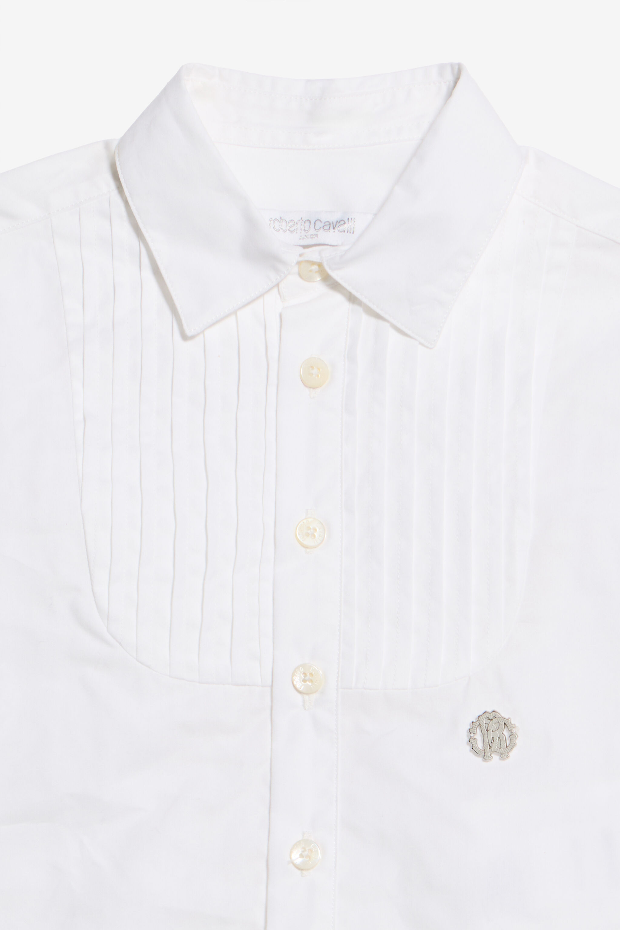 JU Weißes Baumwollhemd mit Monogram RC OPTICAL WHITE WJT706-CH004