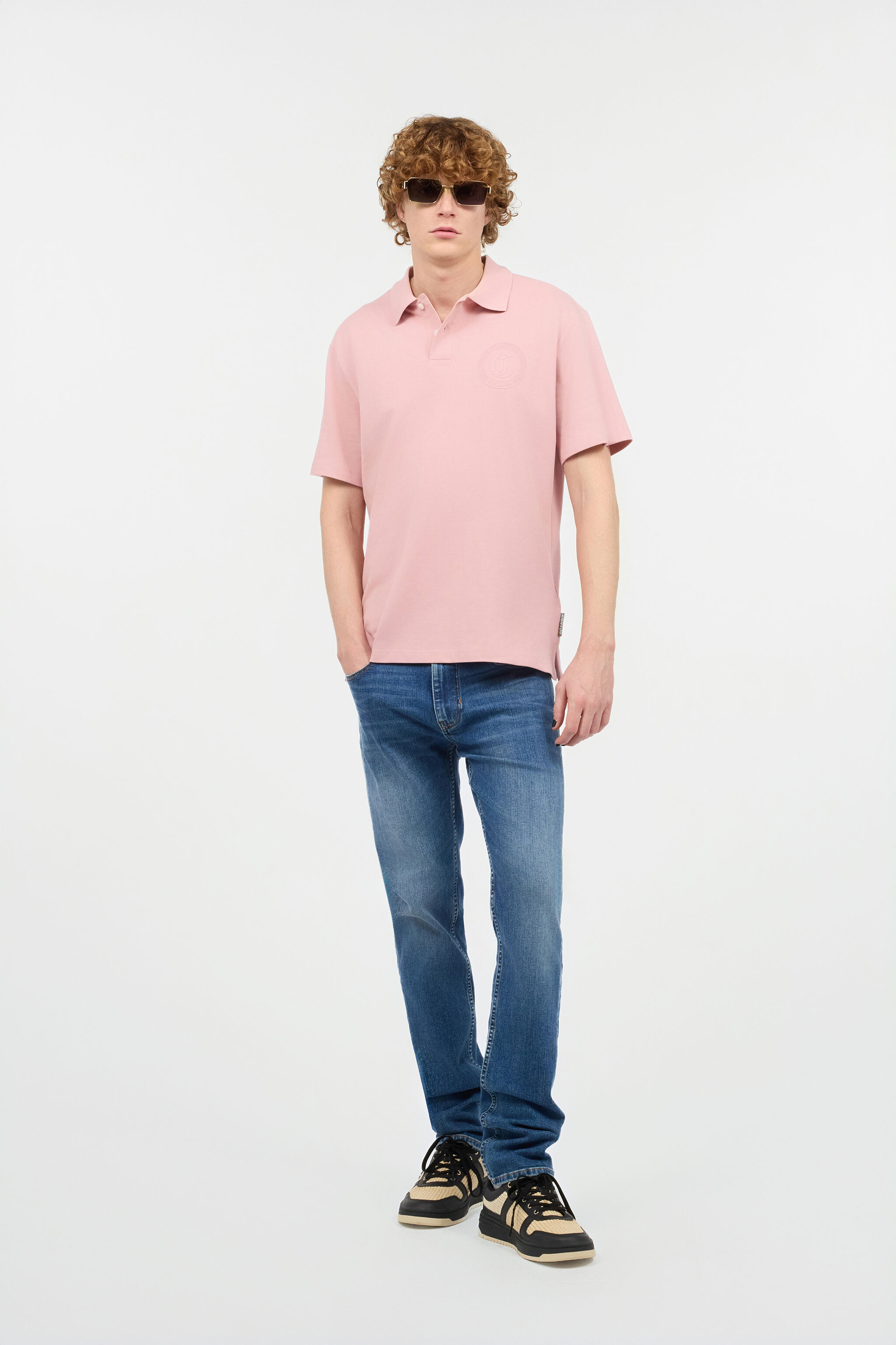 JC Polo Con Monograma JC Bordado Rosa UFT020-UF040