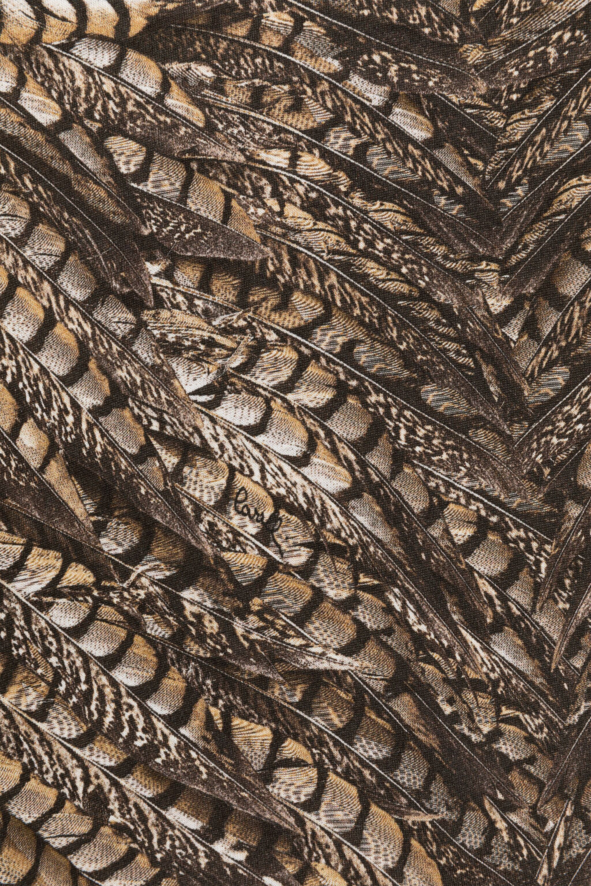 JU T-shirt en coton à imprimé Falcon Marron clair RJT628-JFG83