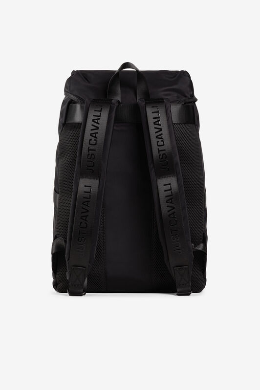 JC Just Cavalli Logo-Appliqué Backpack BLACK Q62347-Q1250