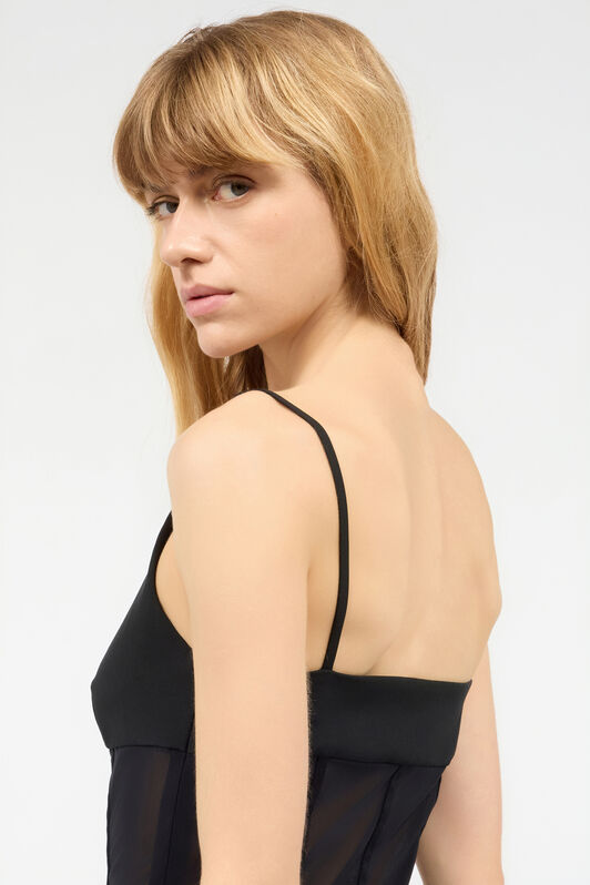 JC Langes Kleid See-Through Schwarz UFT177-UF243