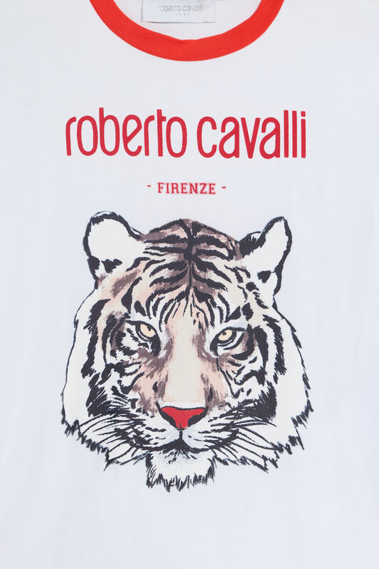 JU Optical White T-Shirt with Tiger Print OPTICAL WHITE VJT60J-JD001