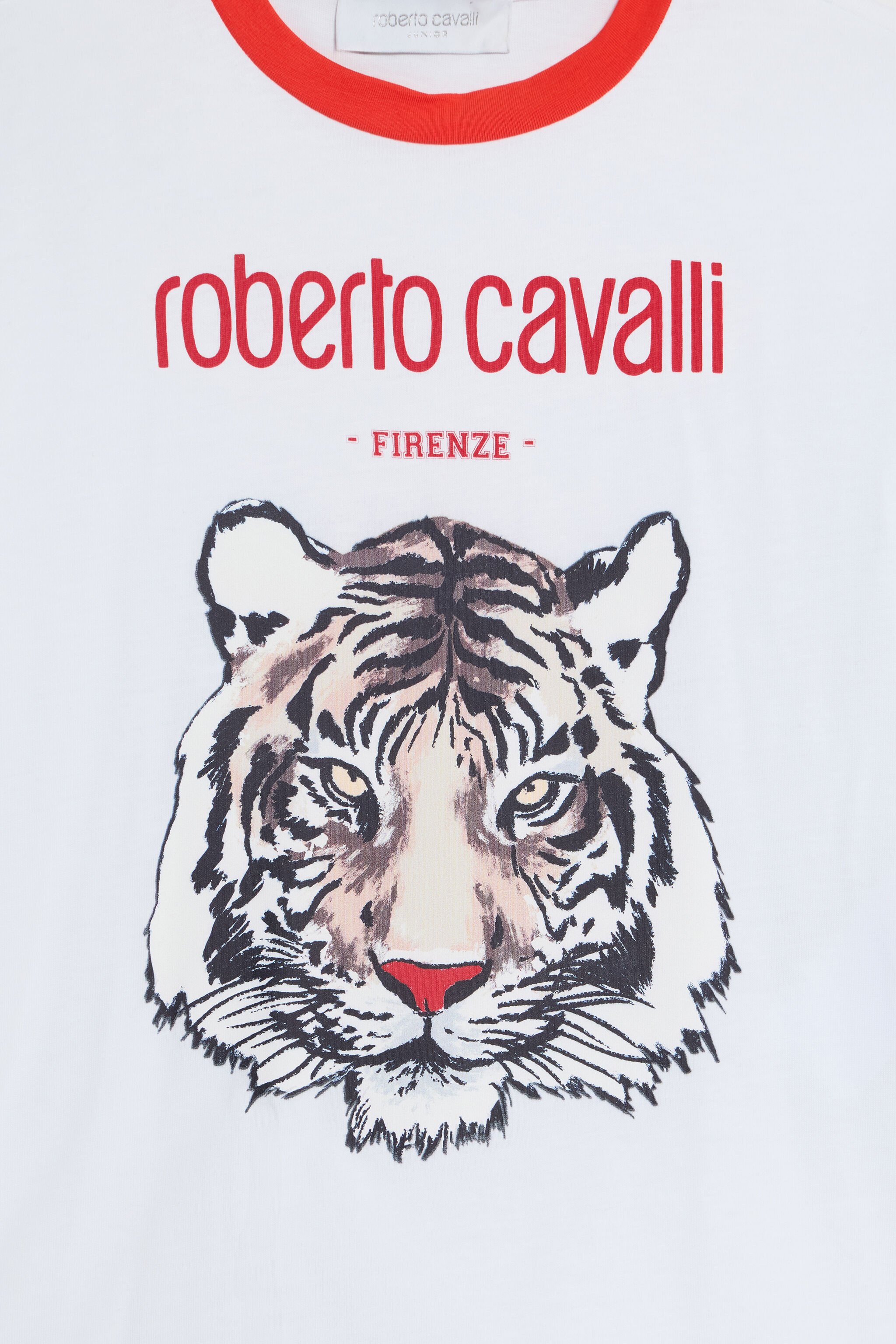JU Optical White T-Shirt with Tiger Print OPTICAL WHITE VJT60J-JD001