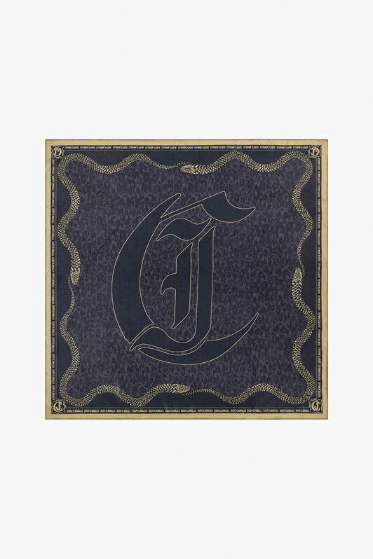 JC Just Cavalli Logo foulard Bleu foncé TFA031-TF347