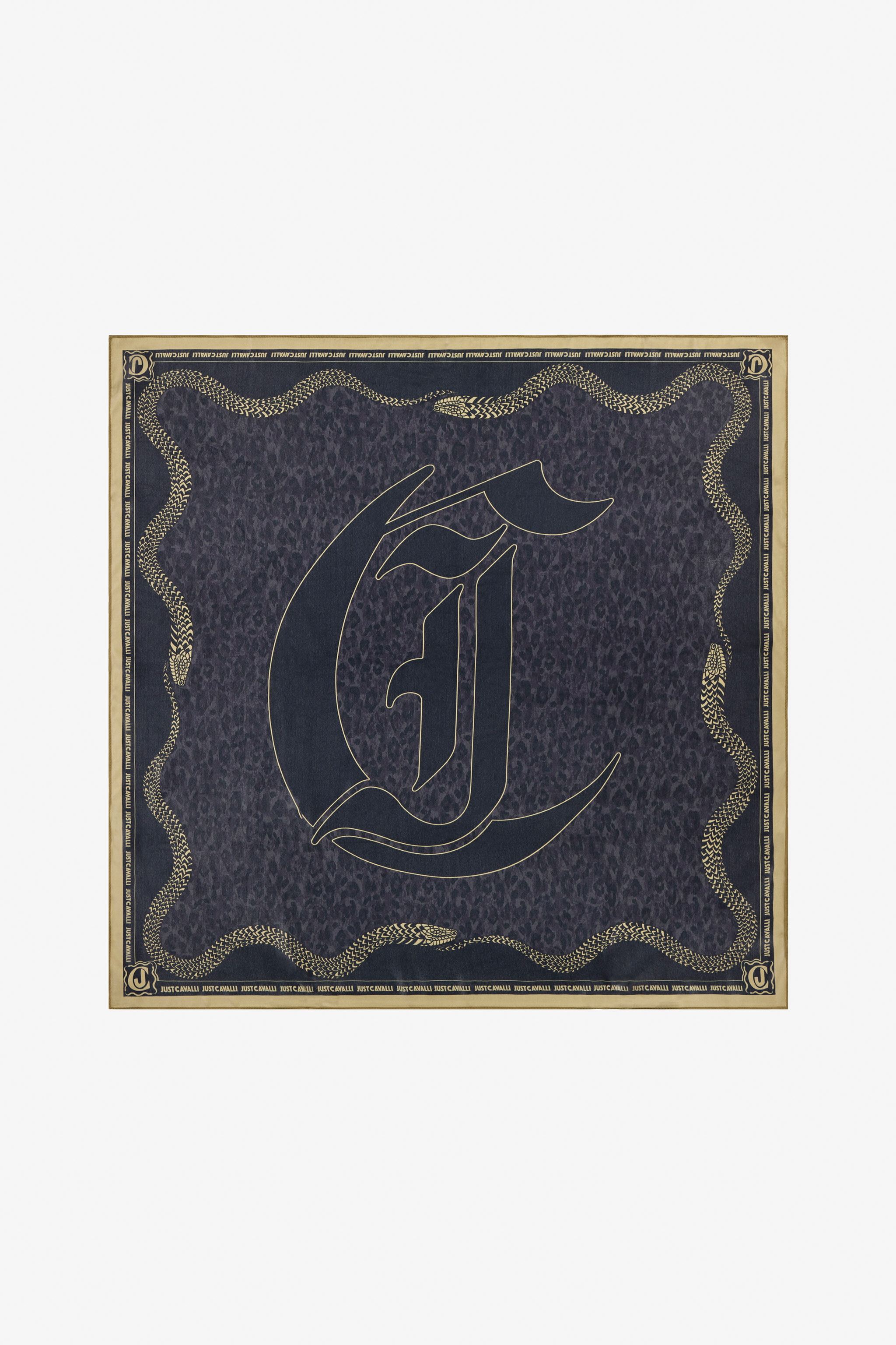 JC Just Cavalli Logo foulard Bleu foncé TFA031-TF347