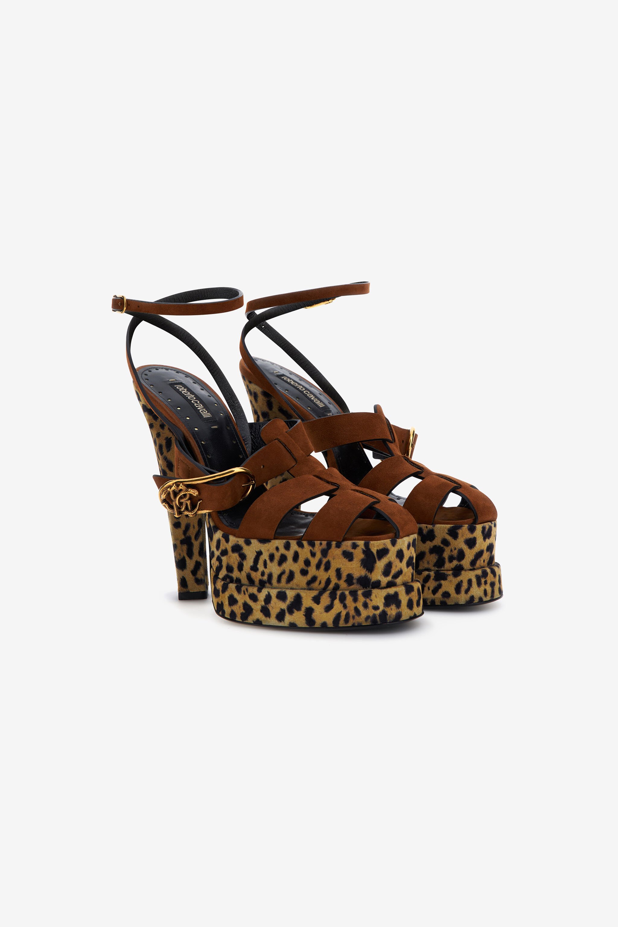 RC Platform sandals with strap Marron foncé SKS012-PZC19