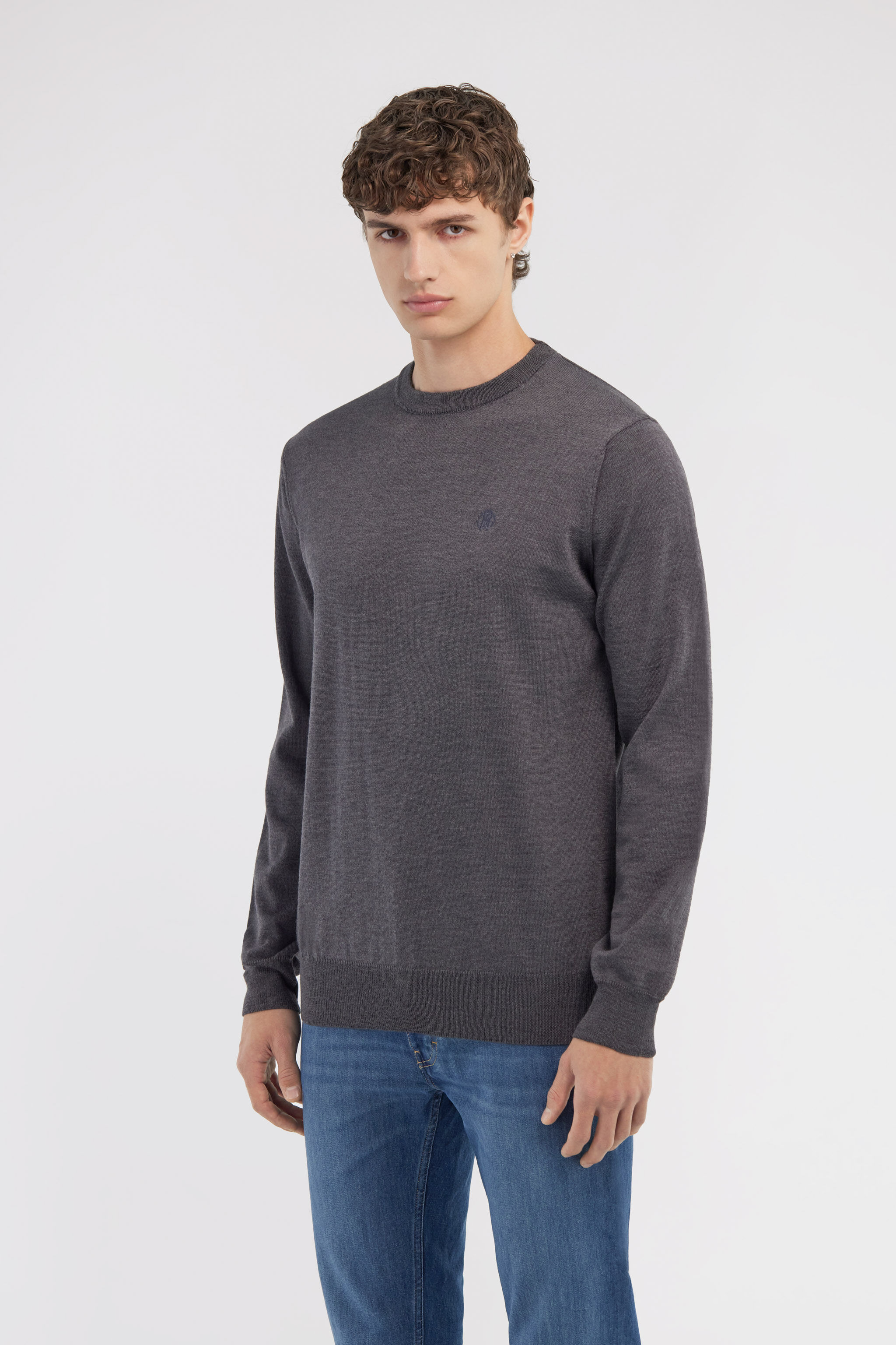 RC Crewneck sweater with RC Dark gray NOM01B-MQ030