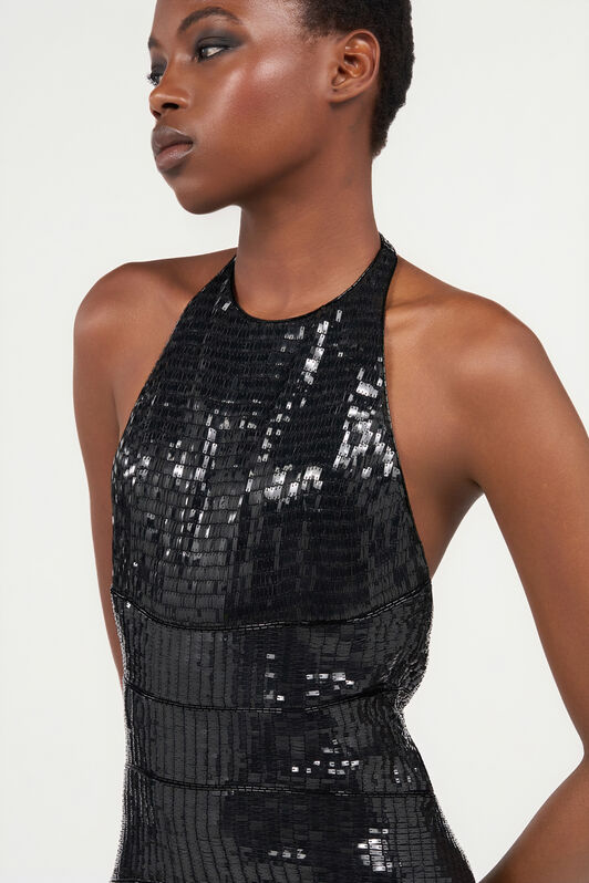 RC Long Sequin Dress BLACK WKR157-GG001