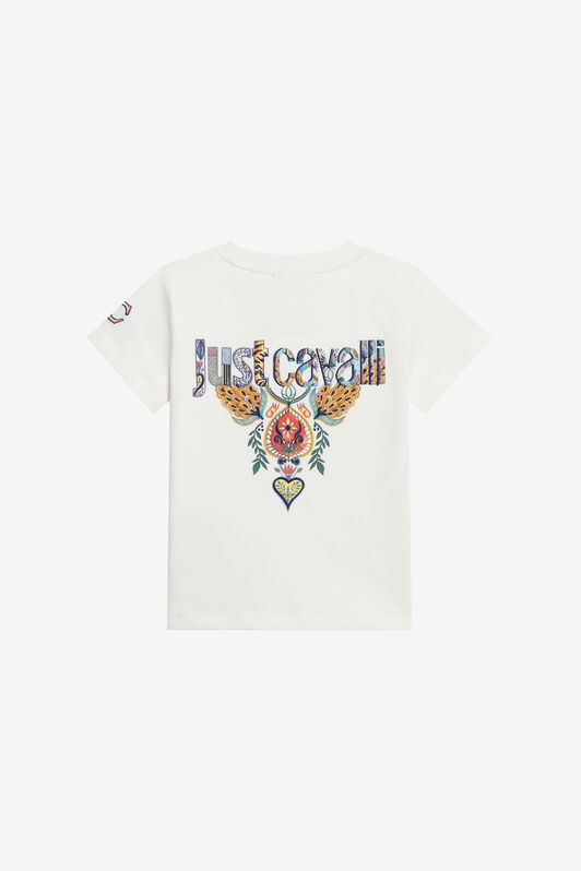 JC White T-shirt with Persian Tarot Graphic IVORY PRISTINE WFT60N-JF005