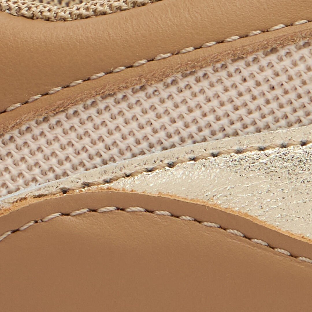 RC Sneakers Mit Schnürung Und Verschiedenen Einsätzen Hellbraun POS01A-PZO02