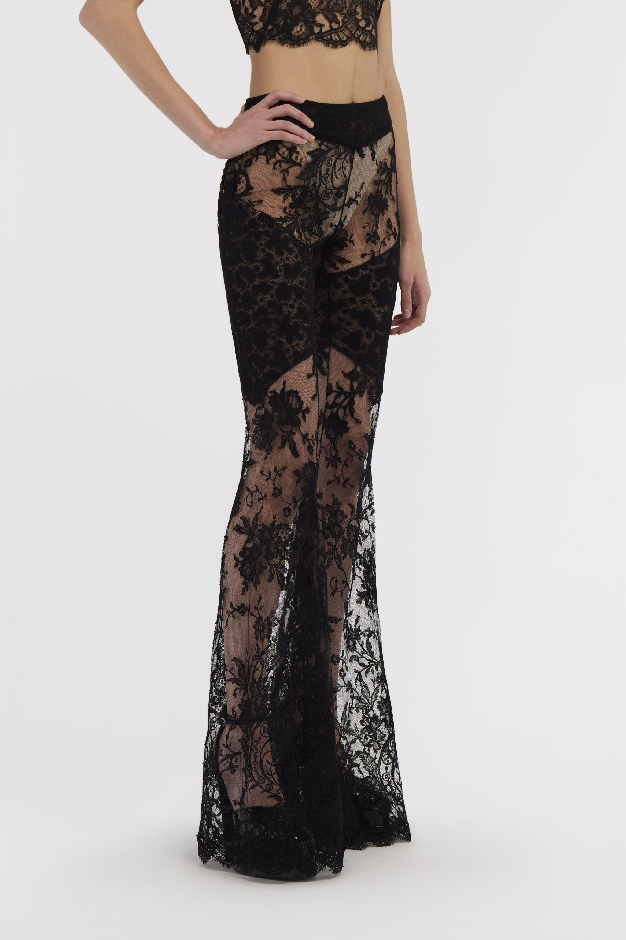 RC Black Flare Transparent Trousers Black RWT201-RP003