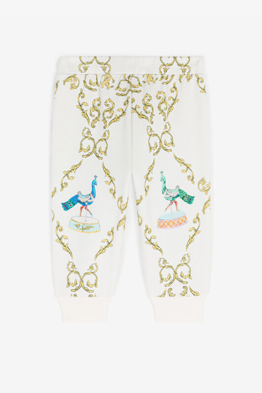 JU Filigree-Print Cotton Track Pants White RJT202-5OG82
