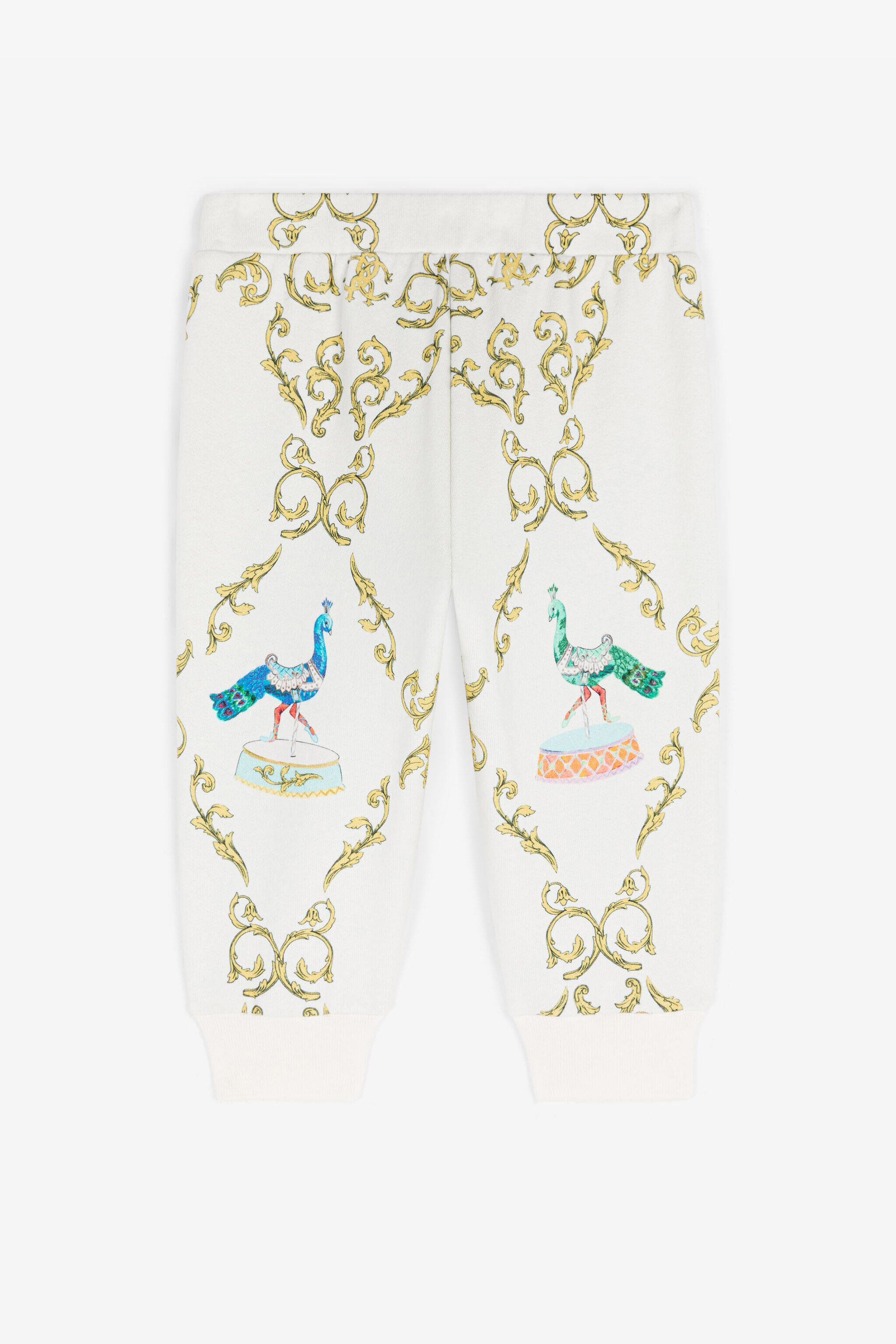 JU Filigree-Print Cotton Track Pants White RJT202-5OG82