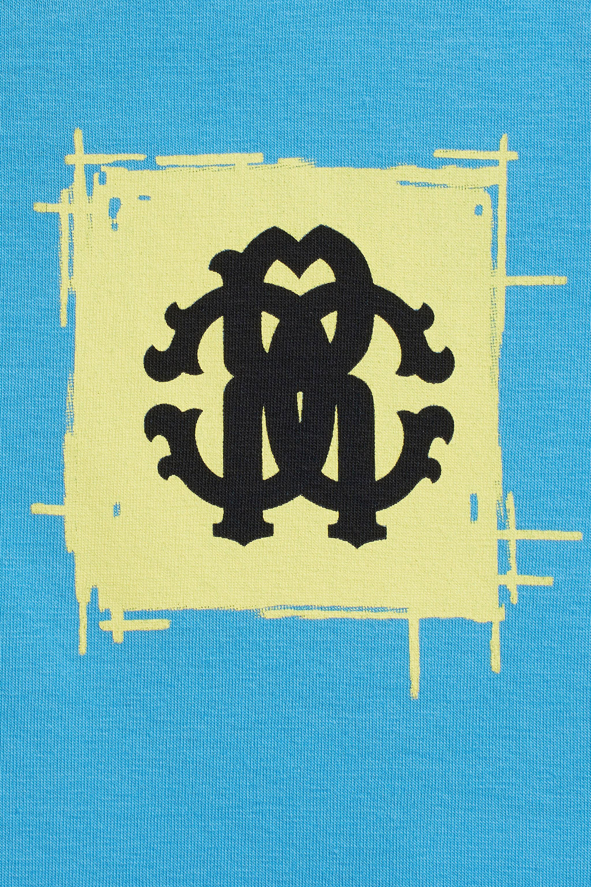 JU Blue graffiti logo T-shirt HORIZON BLUE IJT689-JV025