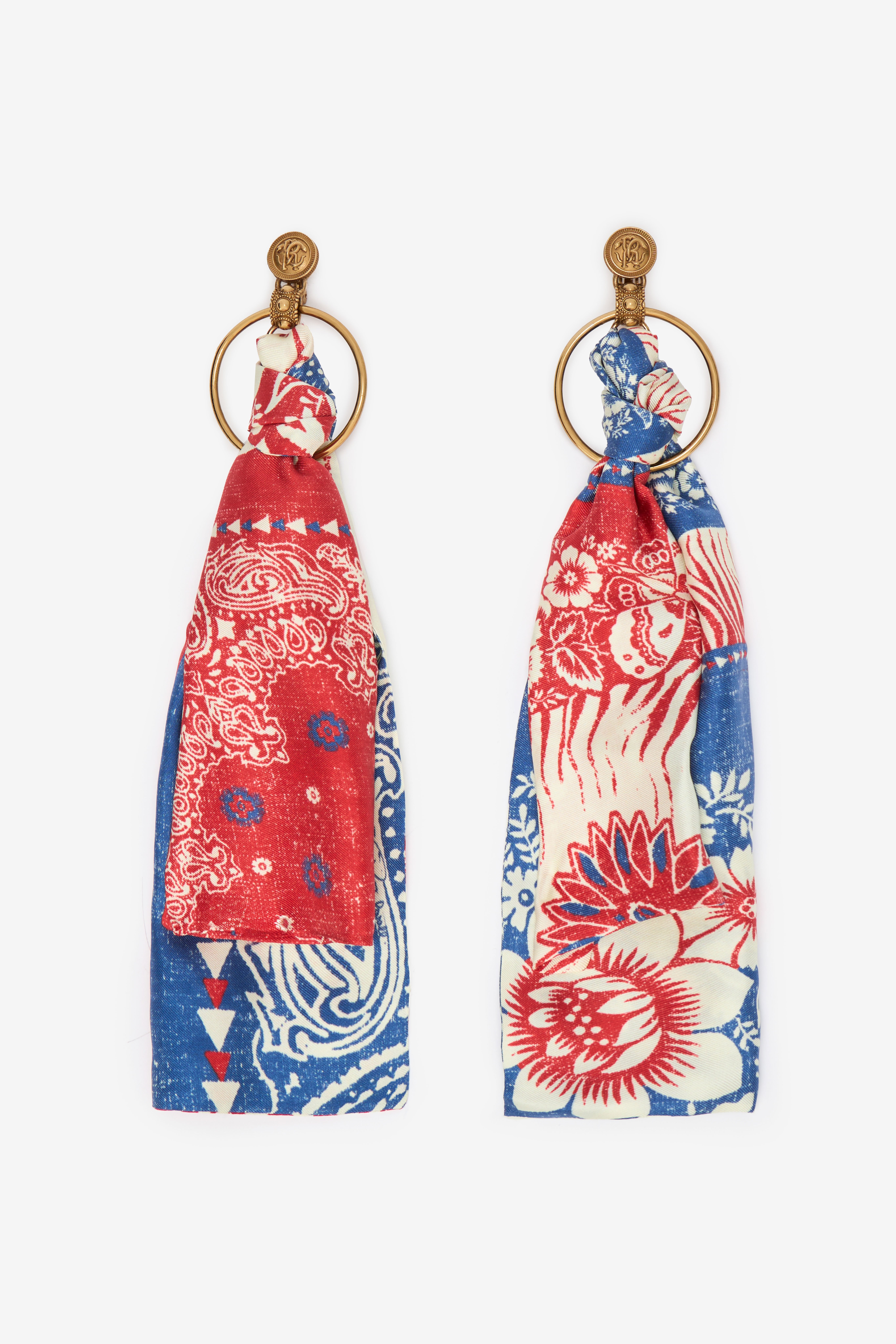 RC Orecchini Stampa Bandana Blu TKG001-AM019
