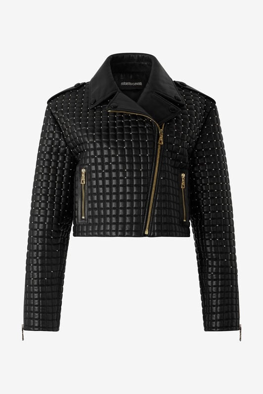 RC Giacca Cropped Con Trapuntatura Effetto 3D RC Giacca Cropped Con Trapuntatura Effetto 3D Nero VQP800-PN001