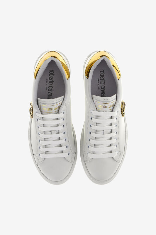 RC Logo-plaque leather sneakers White/Gold RKS038-PZB23