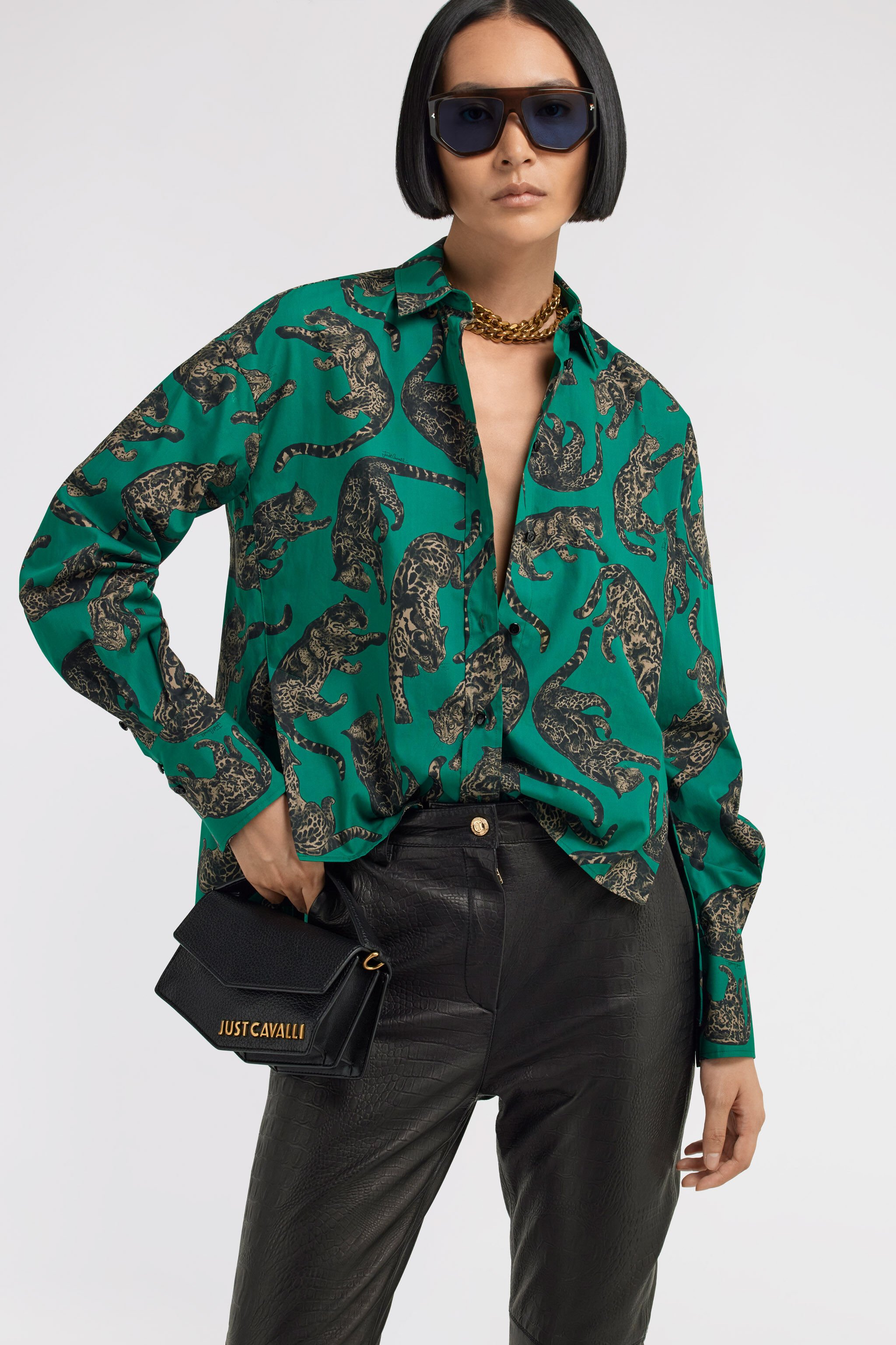 JC Just Cavalli Shirt Vert TFT124-TF189