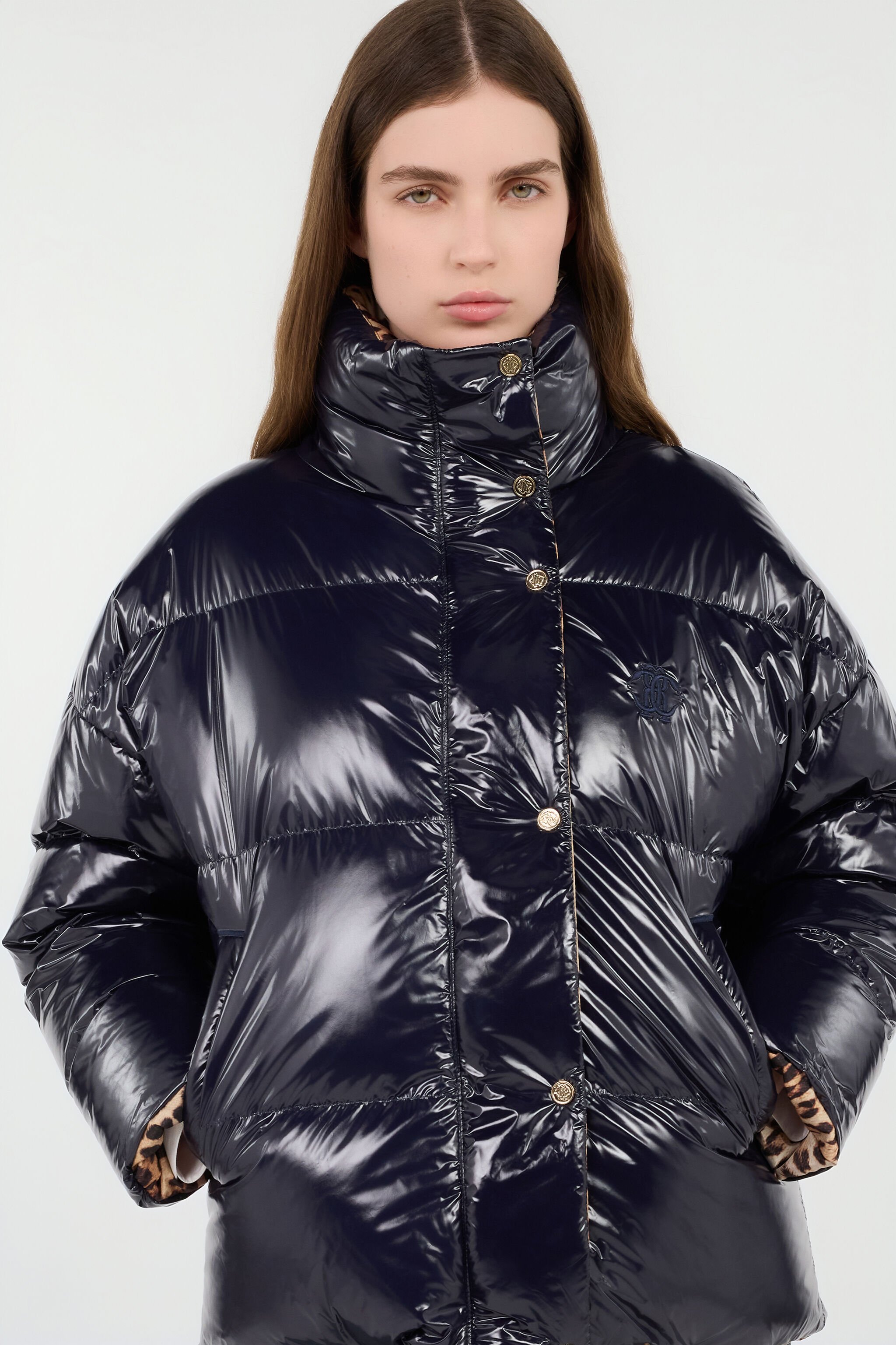 RC Reversible Marble Print Down Jacket RC Reversible Marble Print Down Jacket BLUE ROT80B-FY035