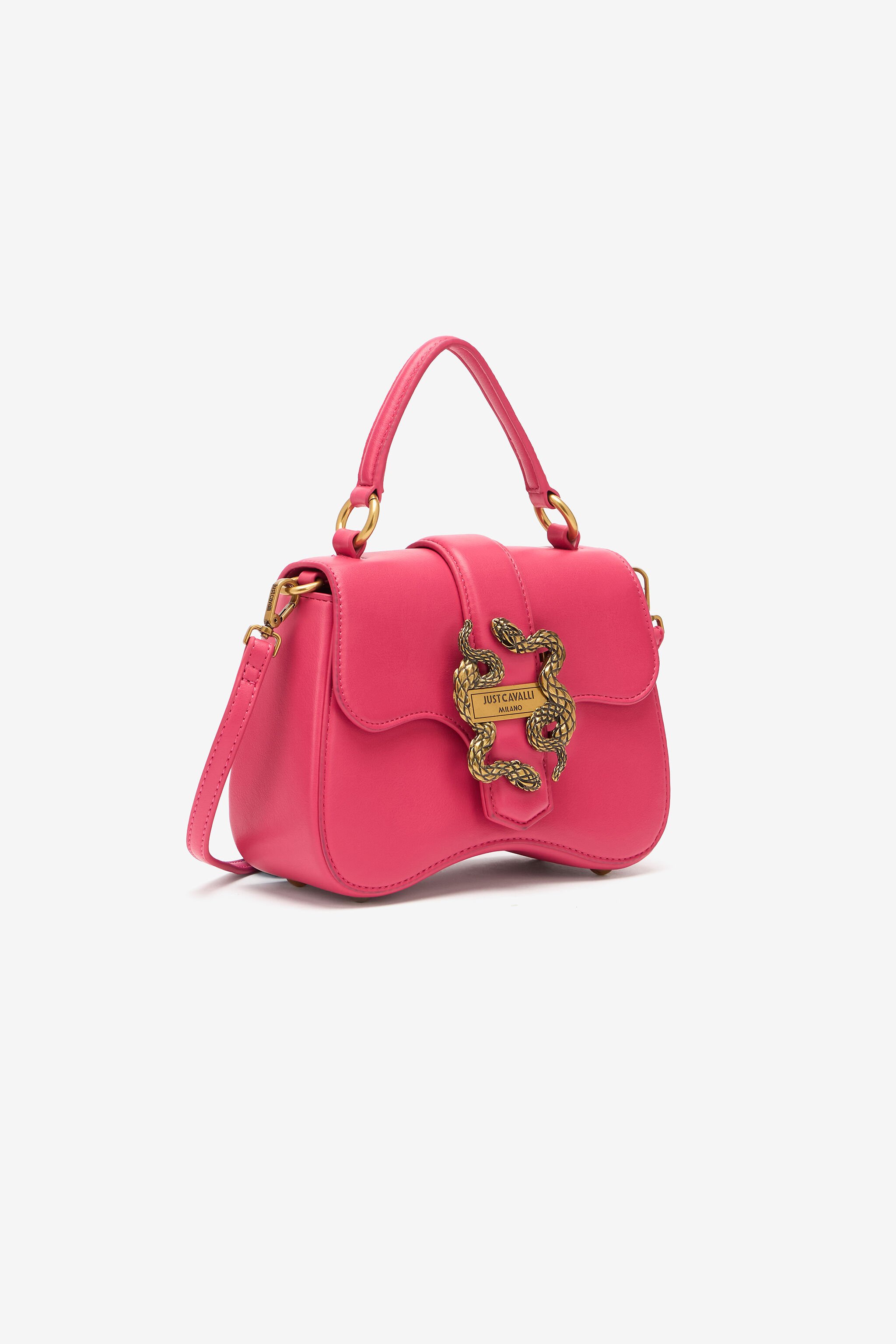 JC Crossbody Bag With Mirror Snake And Logo Fuchsia UFB038-UF407