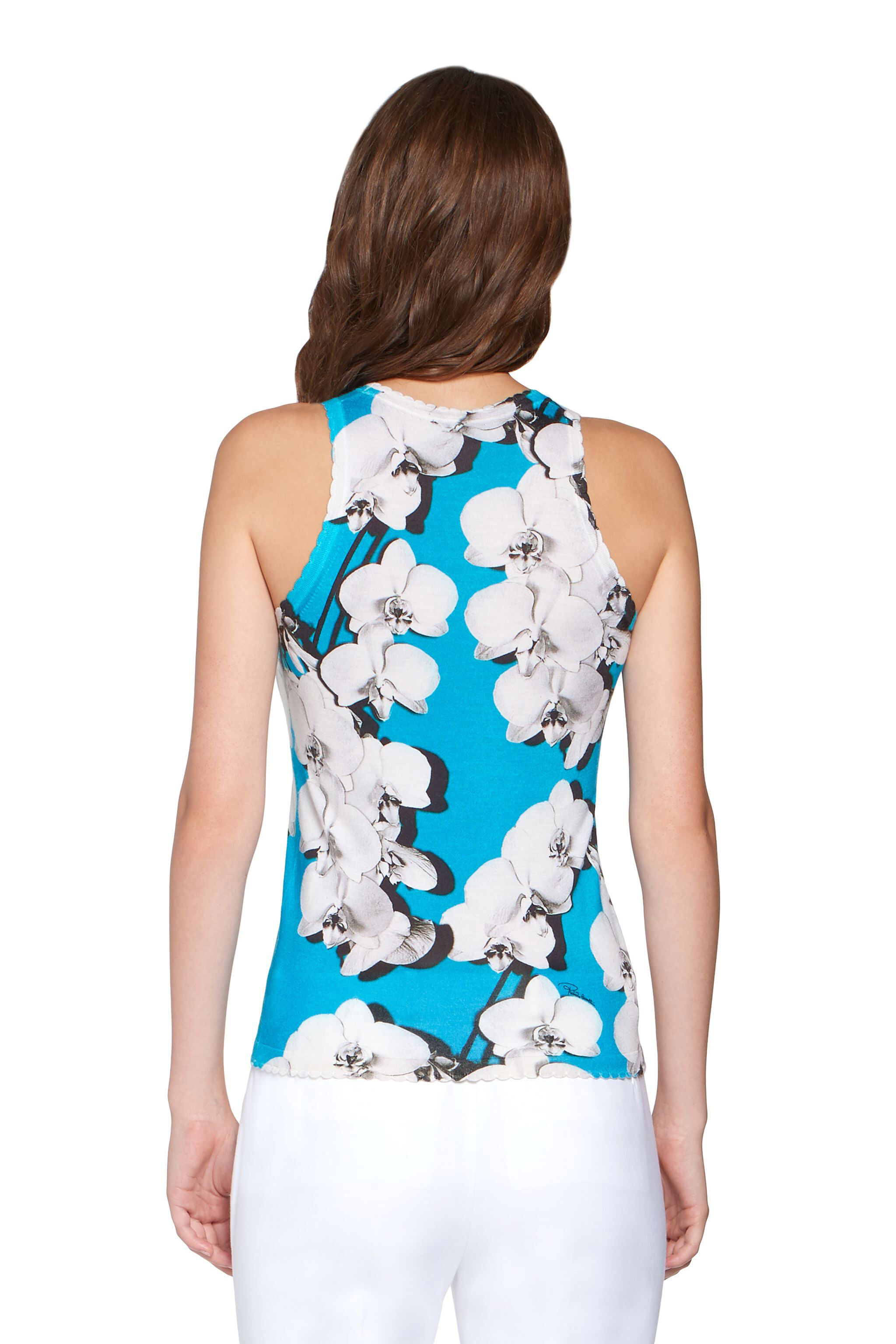 RC Orchid print tank top CYAN/WHITE IQM623-MSP65