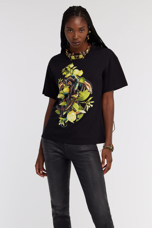 RC T-shirt con stampa Limoni e Snake Nero SKT61C-JD062