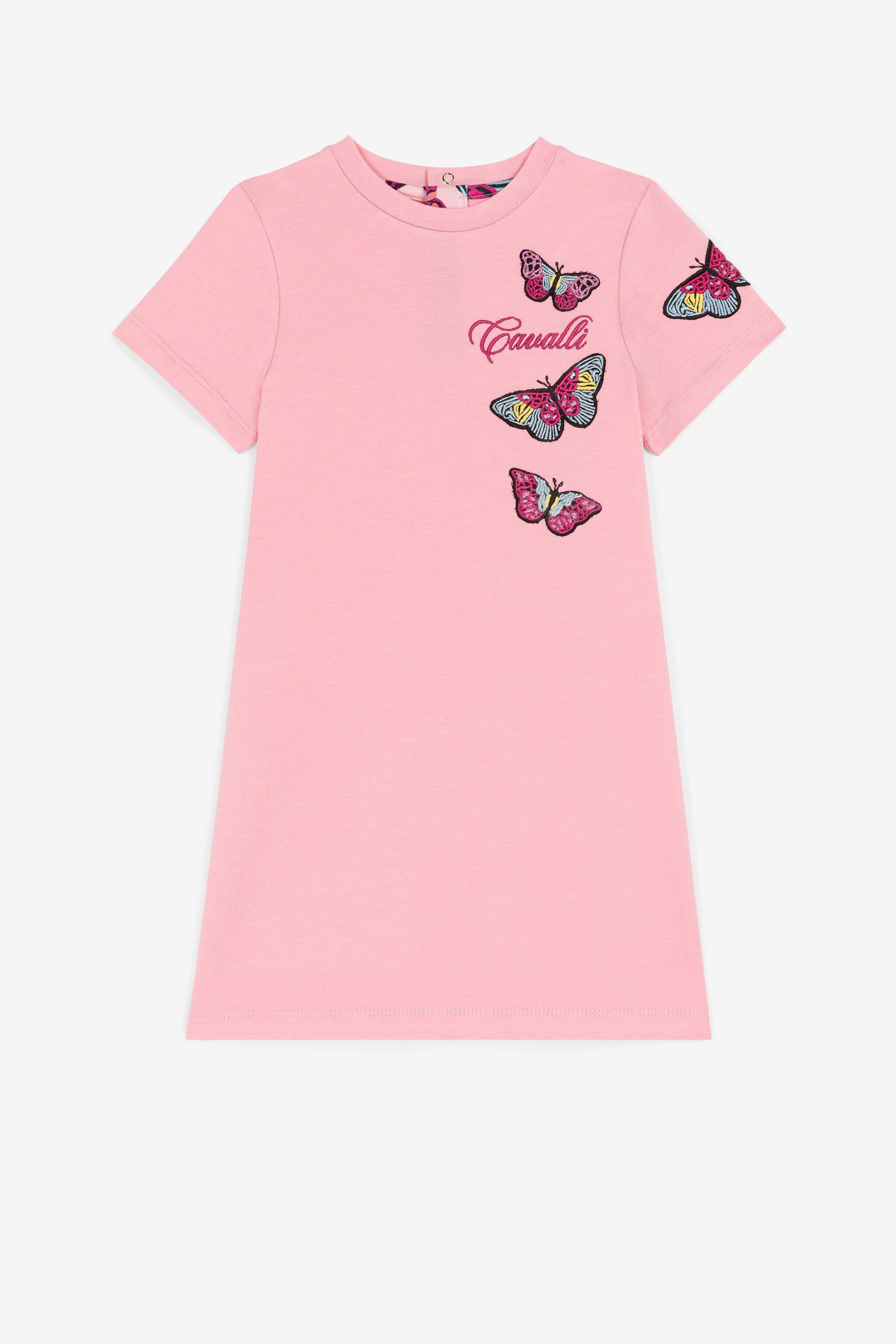 JU Robe à appliques papillons Rose PJT133-HR006