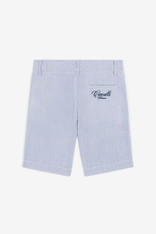 JU Short en crêpe à logo brodé Bleu clair OJT296-FT017