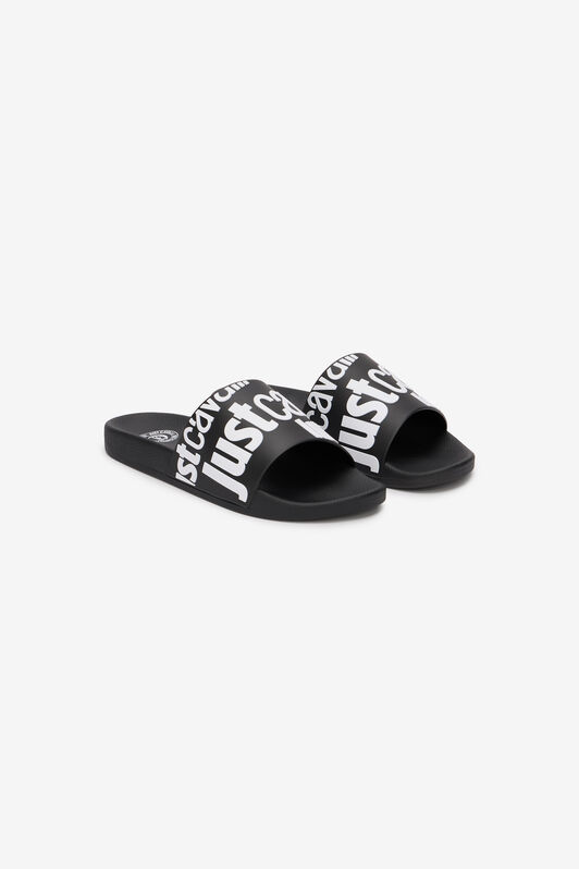 JC Schwarze Slide Sandalen BLACK/WHITE SFS070-SF317