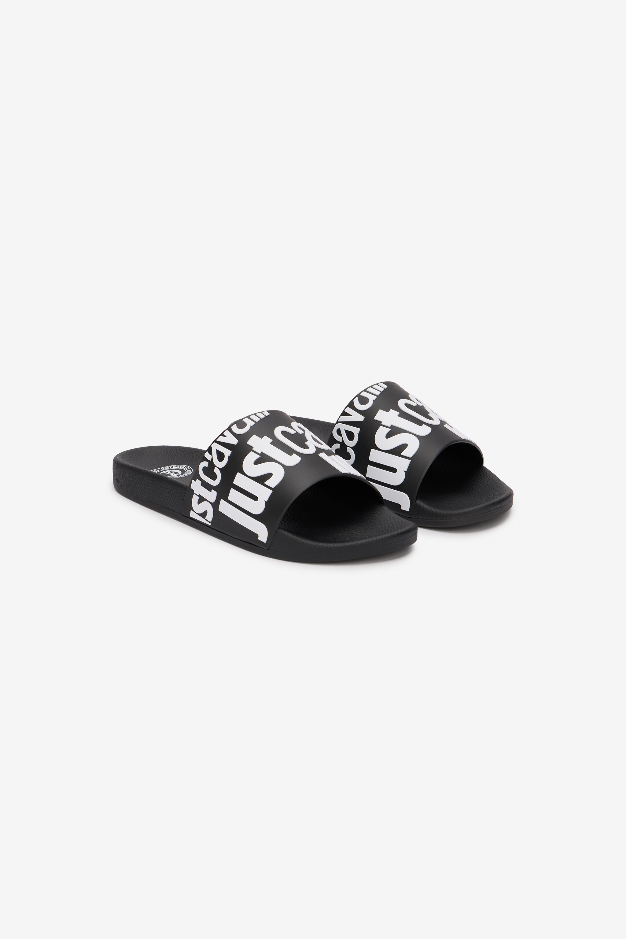 JC Schwarze Slide Sandalen BLACK/WHITE SFS070-SF317