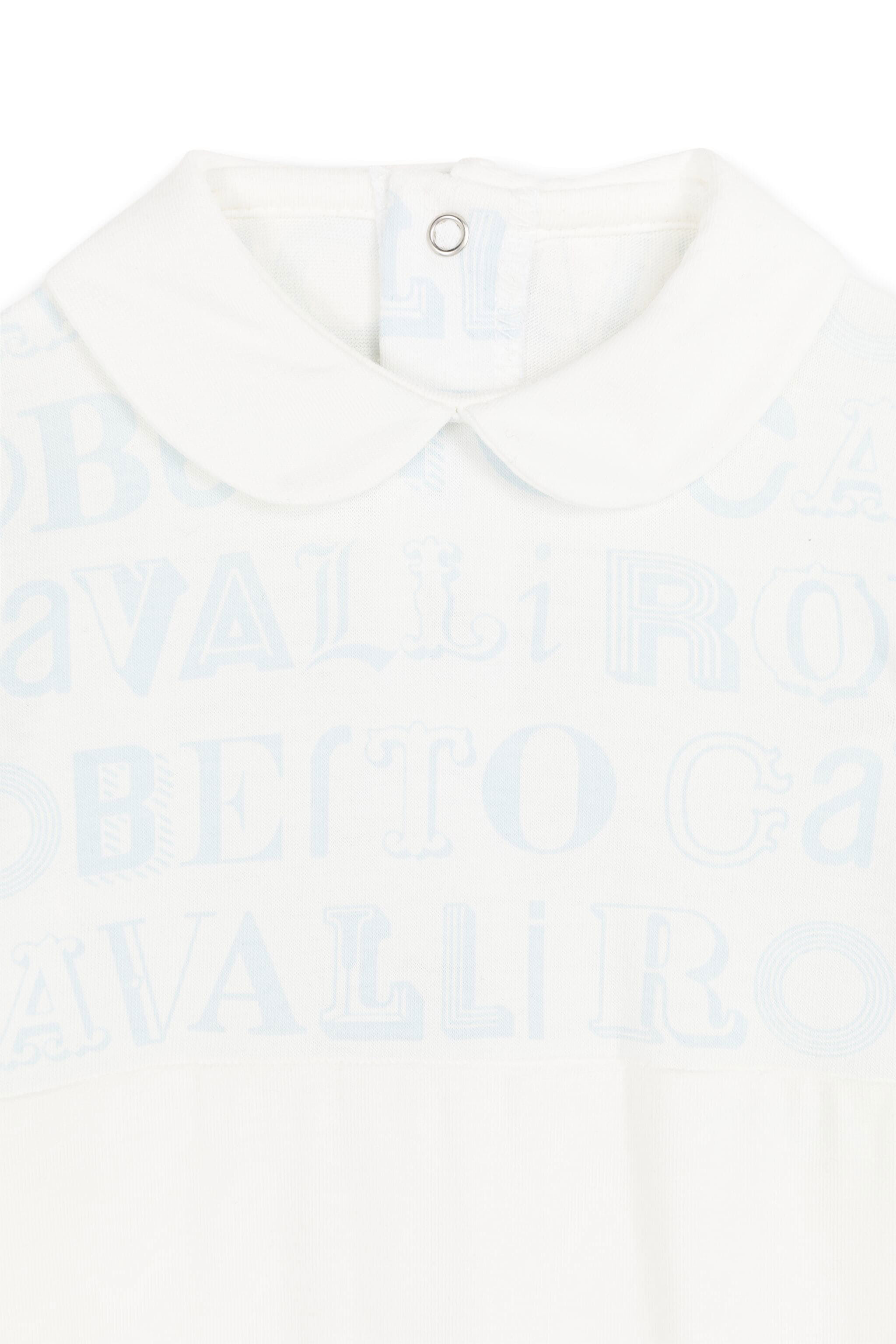 JU Logo-Print Babygrow Set MILKY WHITE/BABY BLU MJT80A-JMA93