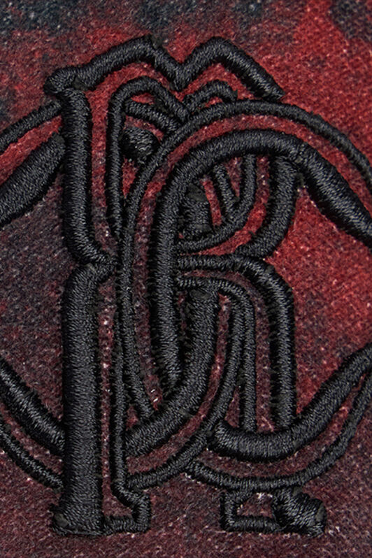 RC Slipper in rotes Orientleder mit Monogram Mirror Snake ORIENTAL RED VRS014-VLV02