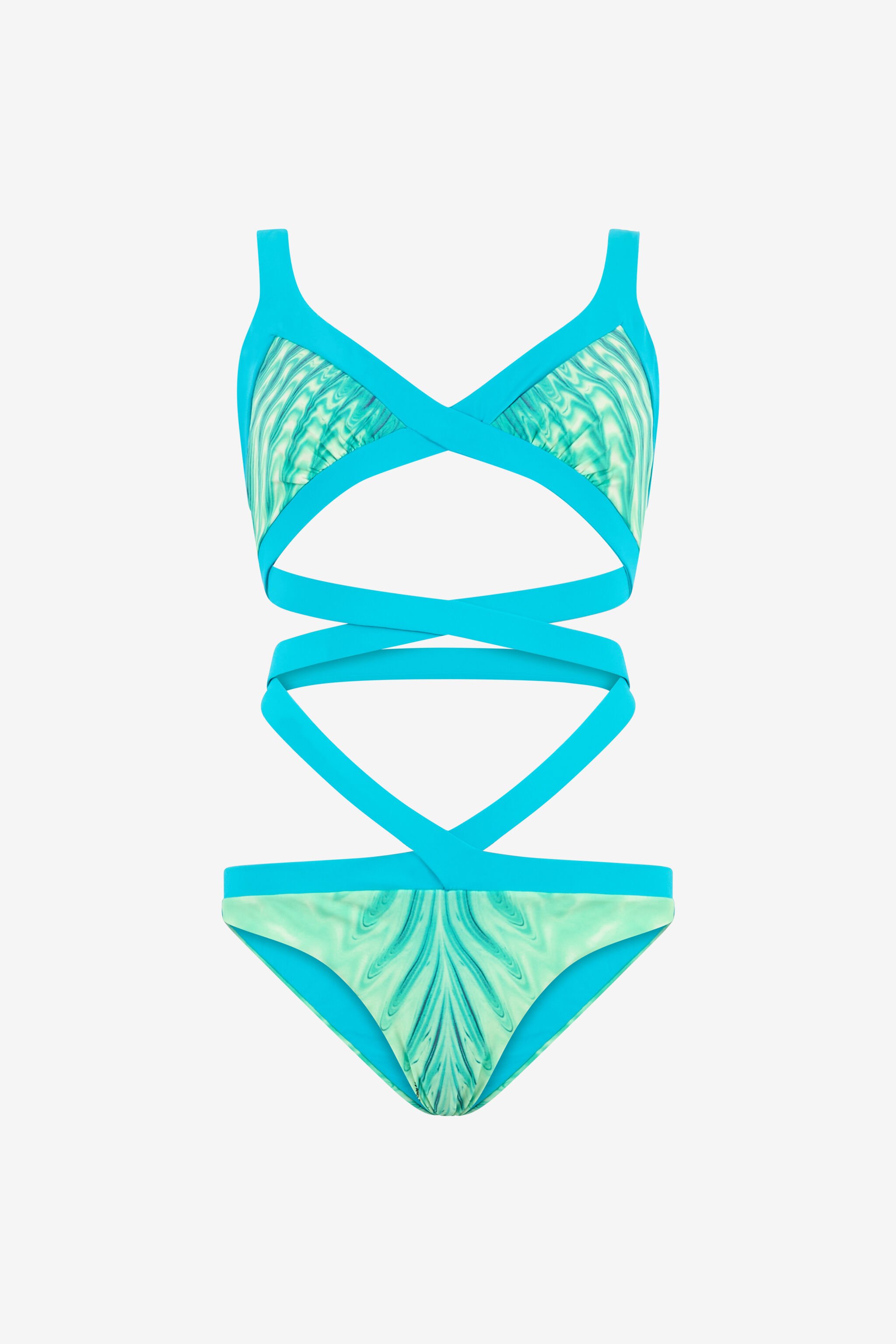 RC Trikini Mit Print Optical Glass Hellgrün UKW005-HVN74