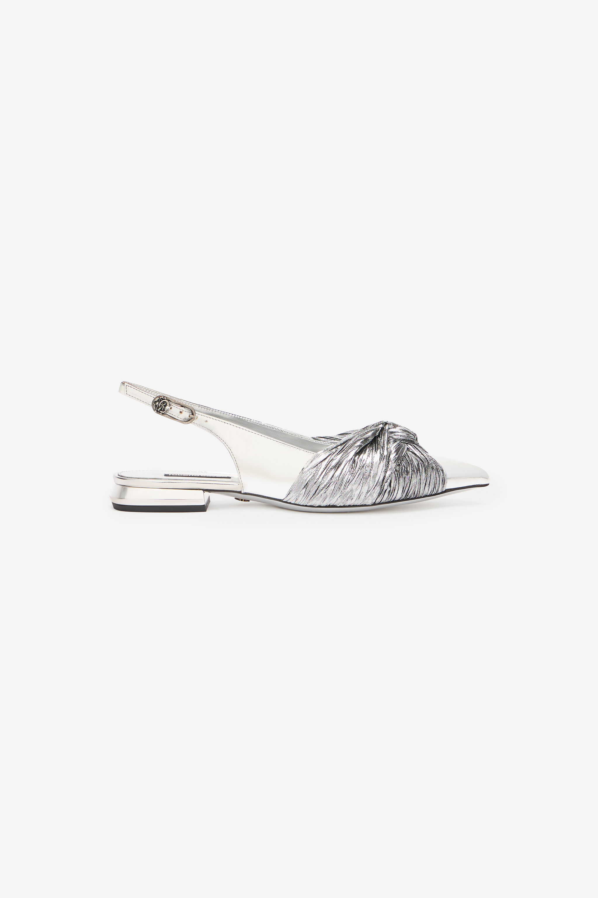 RC Metallic Leather Slingback Ballet Flats Silver TKS100-PZF01