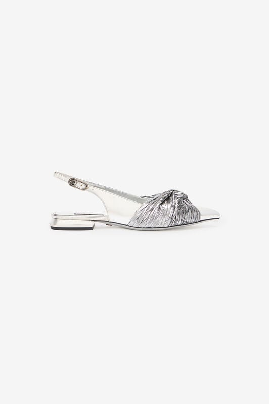 RC Metallic Leather Slingback Ballet Flats RC Metallic Leather Slingback Ballet Flats Silver TKS100-PZF01