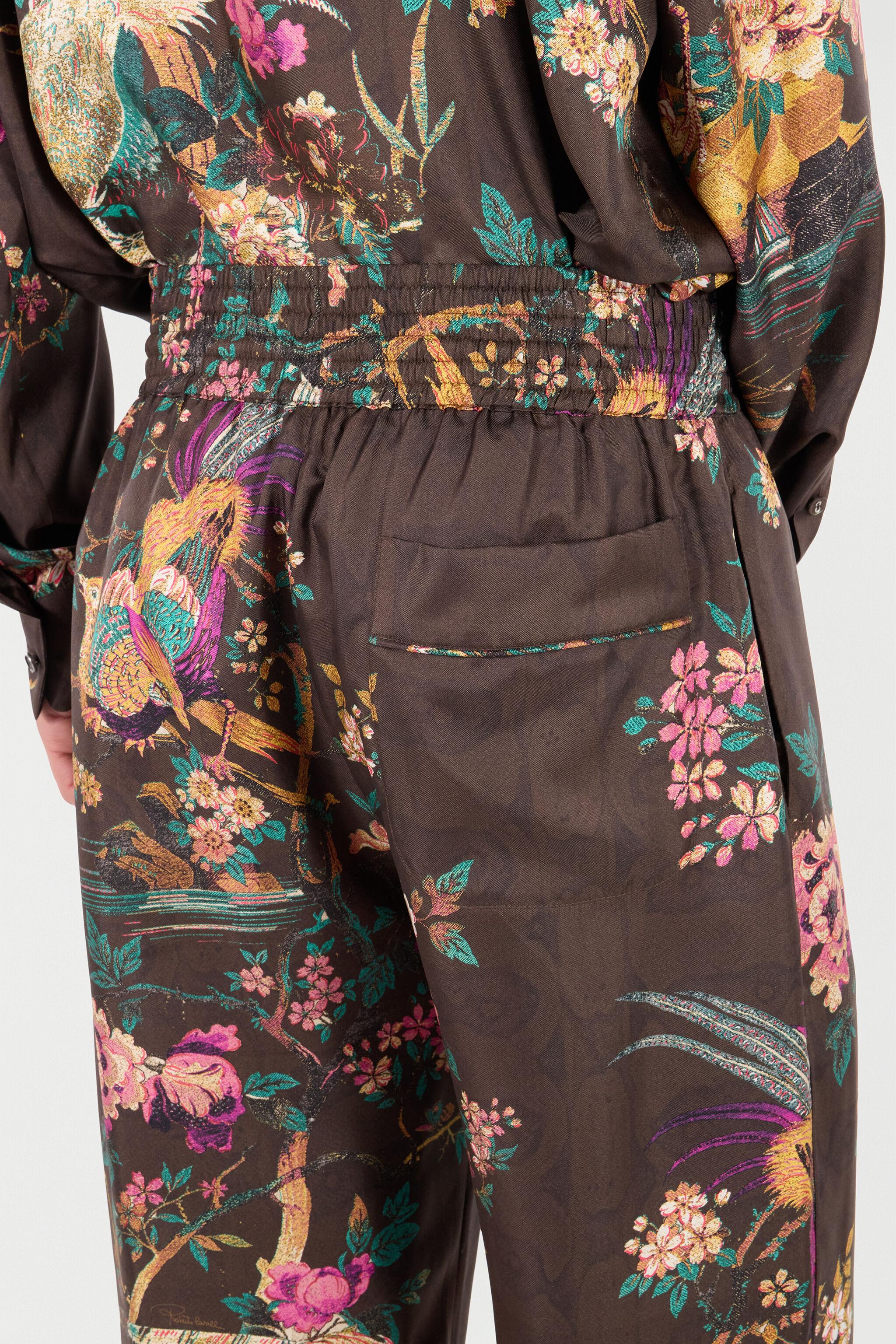 RC Silk Pants with Natural Landscape Brown VRT266-OZP76