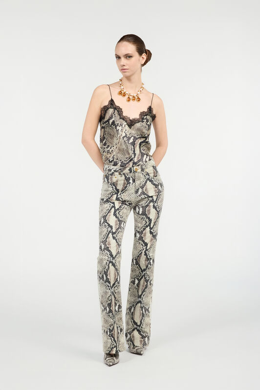 RC Rock-Colored Jeans with Python Print Marrón claro VWJ221-DAQ75